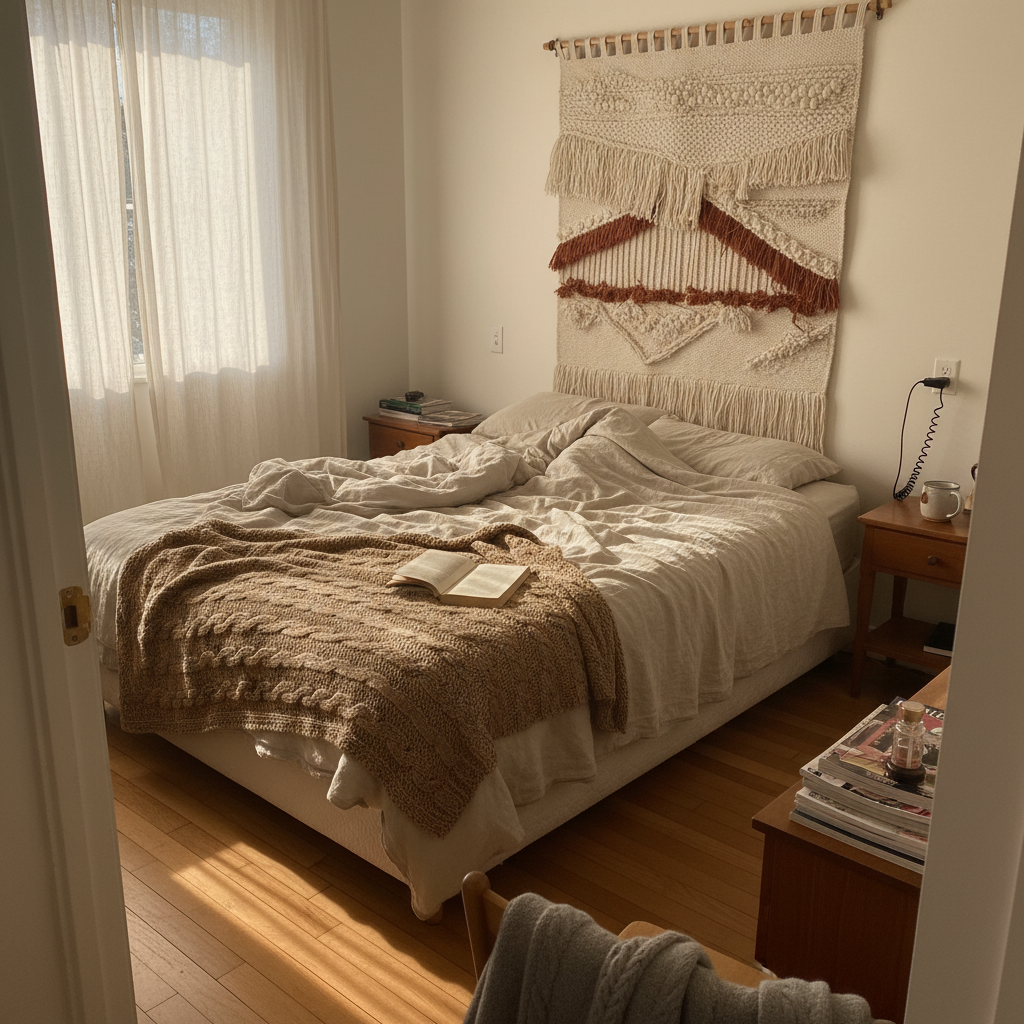 13. Textile Wall Hanging as Headboard