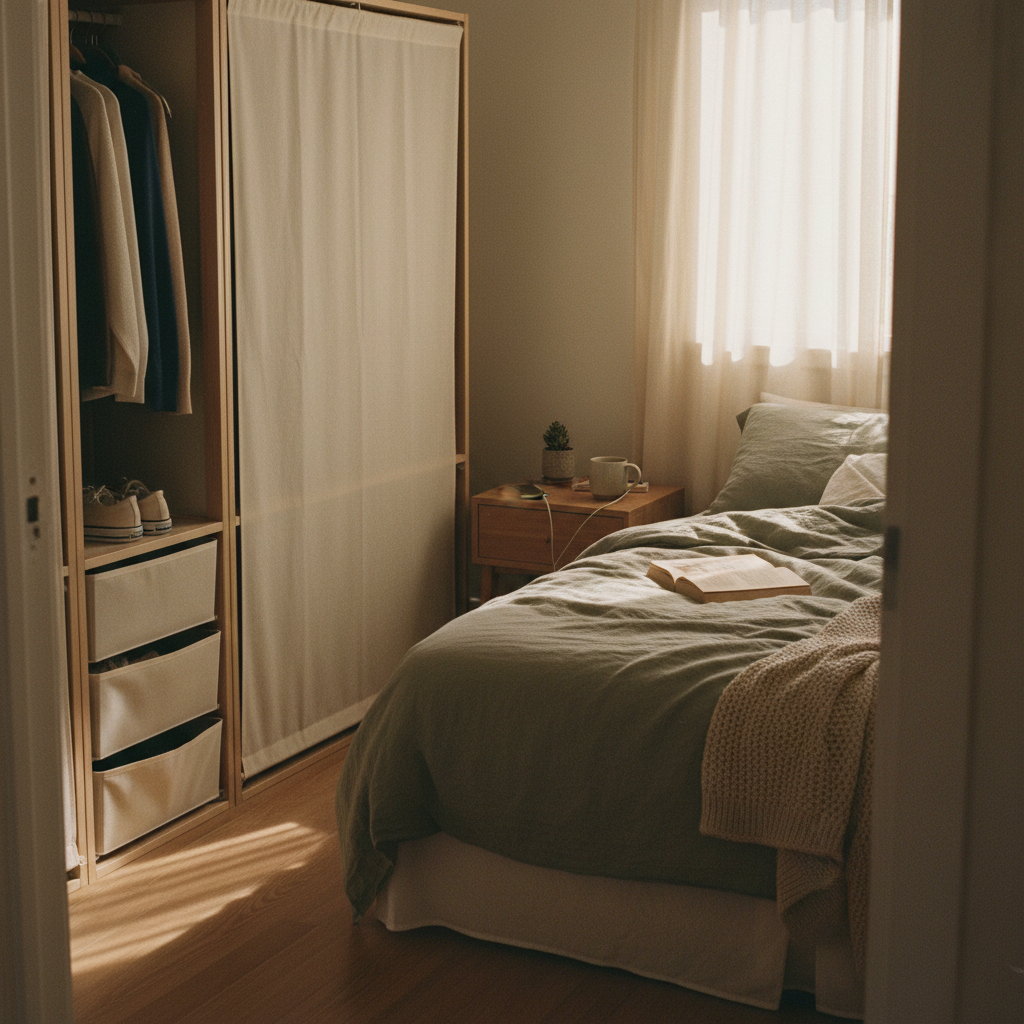 15. Modular Wardrobe System with Fabric Panels