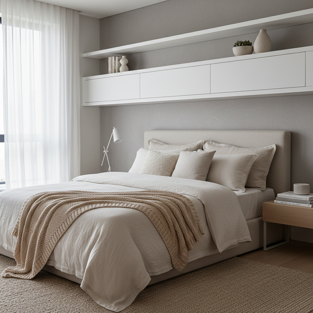 1. Modern Floating Shelves with Hidden Storage