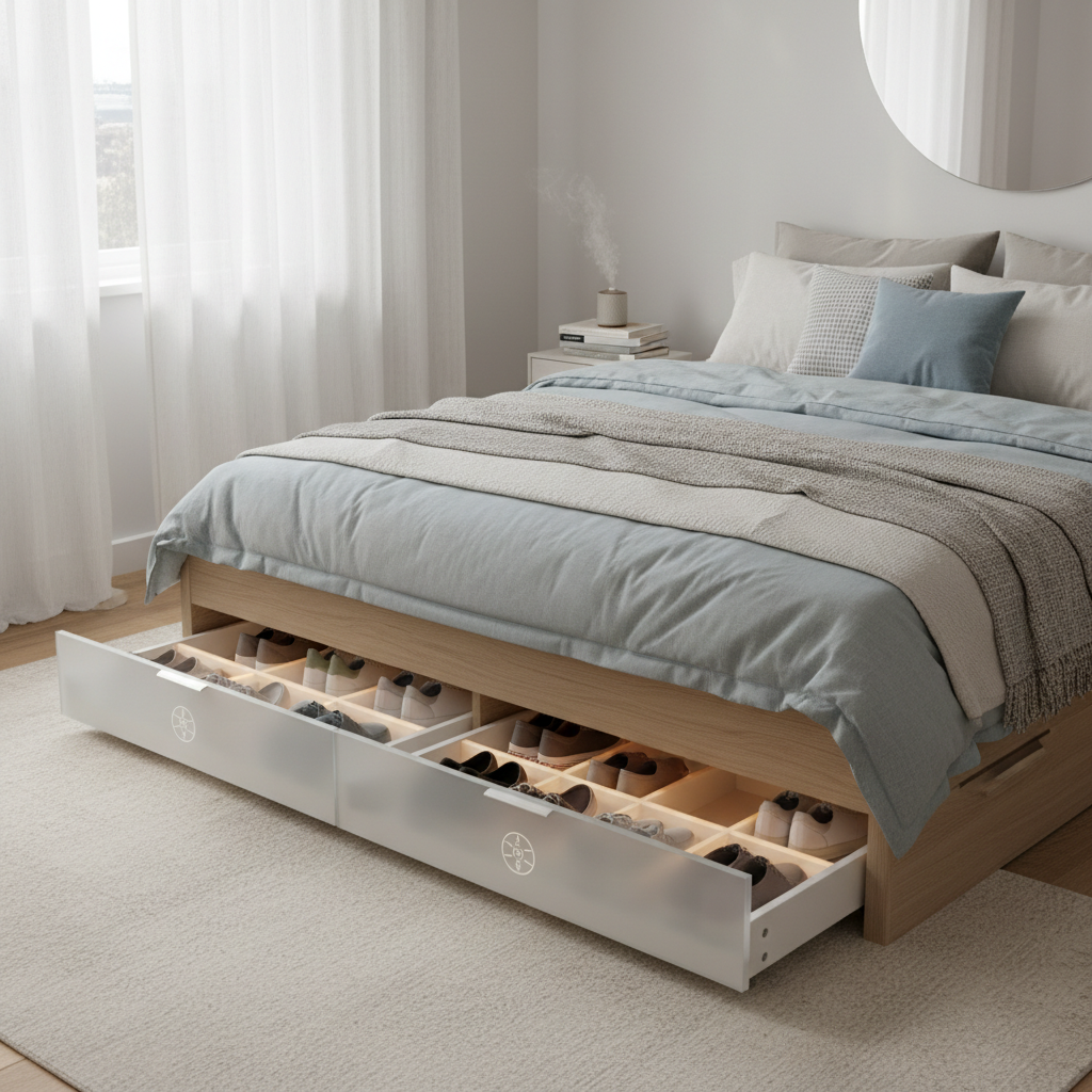 5. Smart Shoe Storage Under the Bed