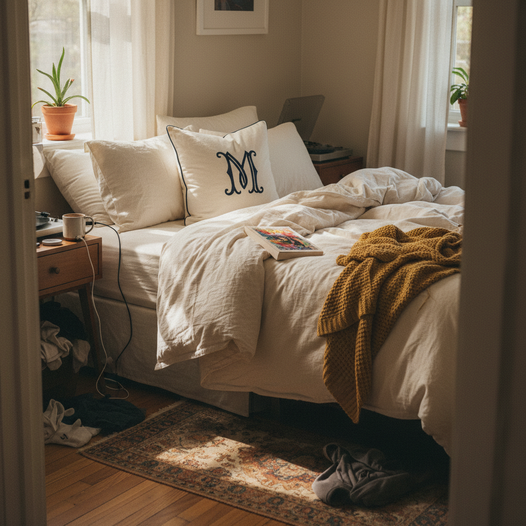 10. Monogrammed Bedding for Personal Flair