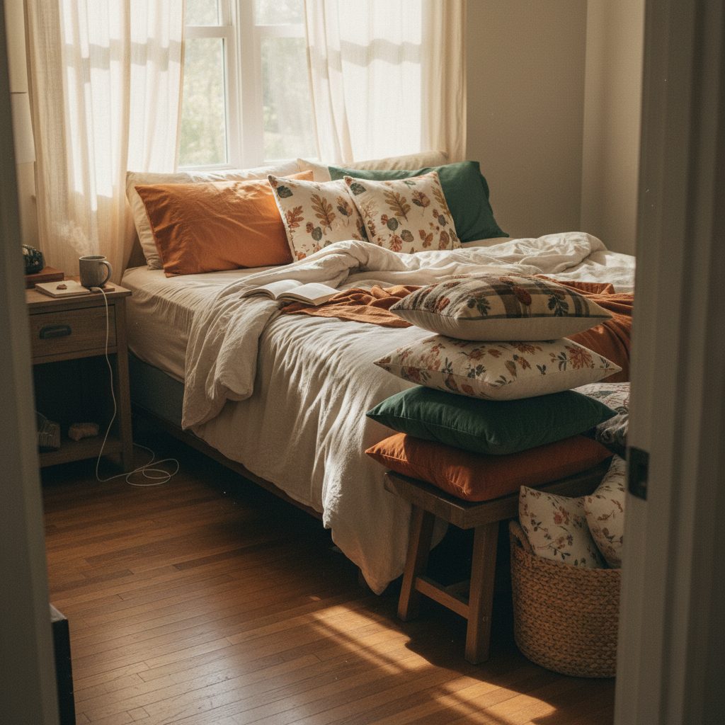 15. Seasonal Pillow Swap System