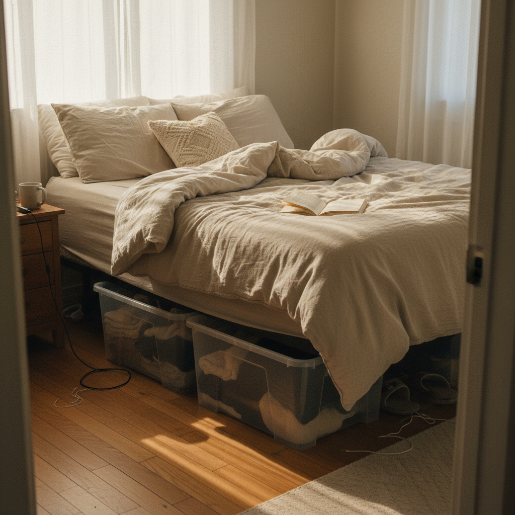 2. Underbed Storage with Clear Containers