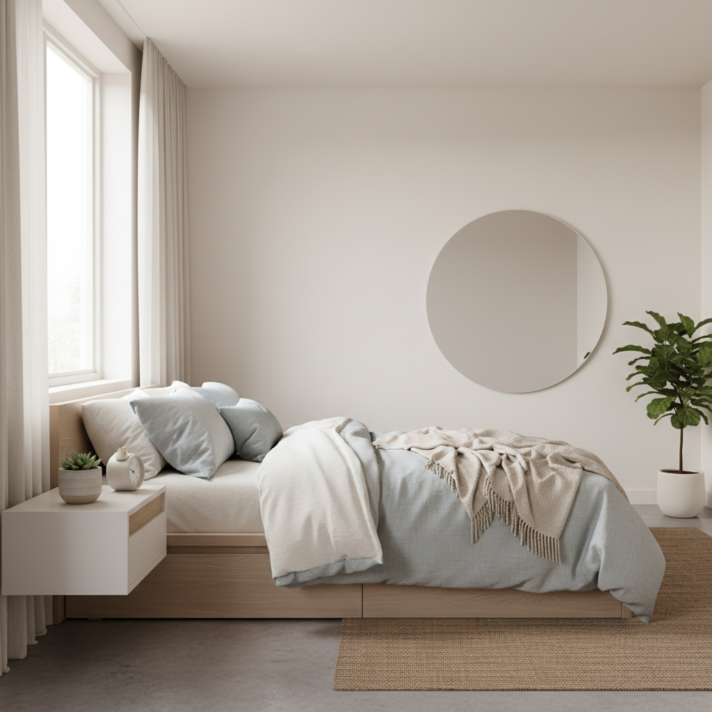 Declutter with a Floating Nightstand