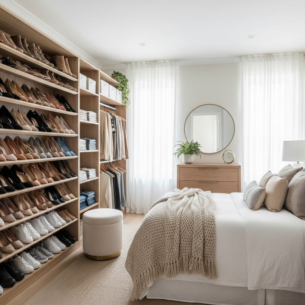 Organized Closet with Shoe Storage