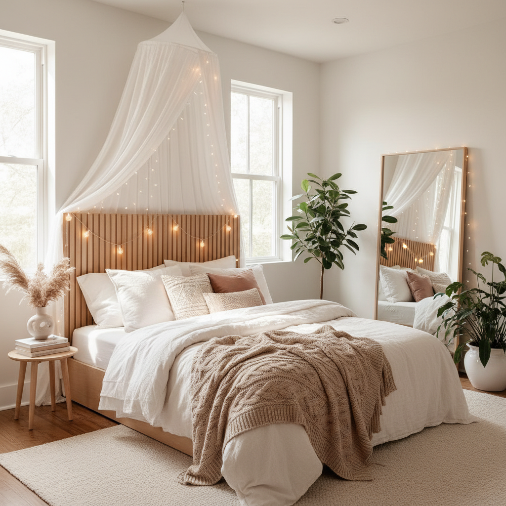 Bedroom Ideas with String Lights