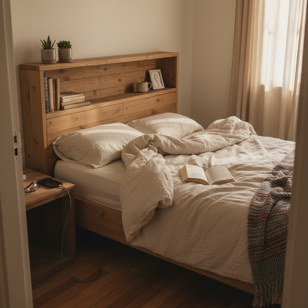 12. Headboard with Integrated Shelving