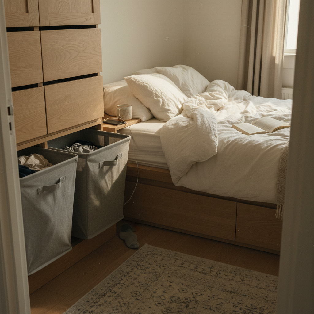 15. Concealed Laundry Hamper System