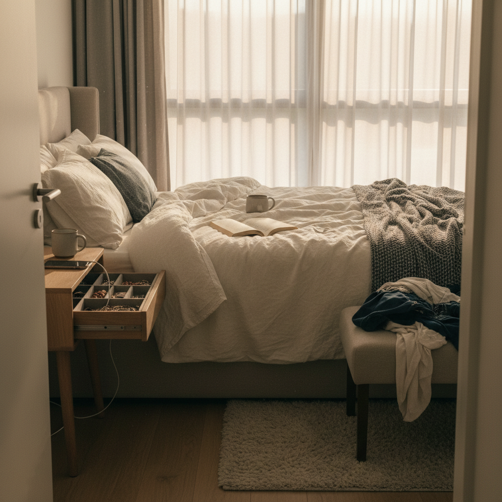 5. Modern Bedroom Ideas with Hidden Jewelry Storage