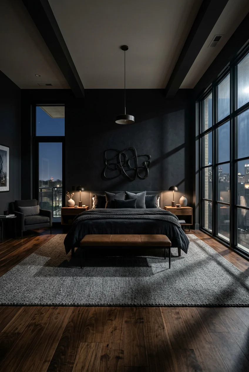 dark bedroom aesthetic - 19 Aesthetic Dark Bedroom Worth Trying