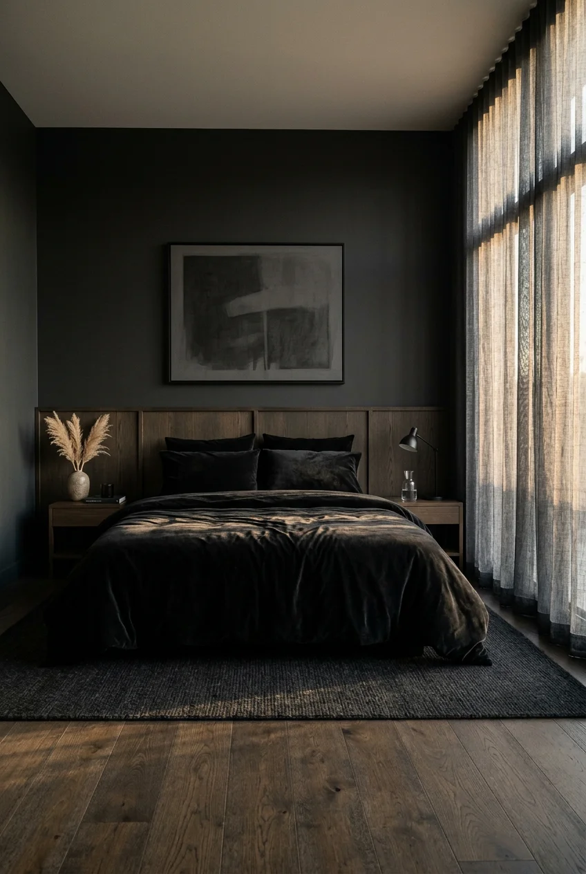 black bedroom aesthetic - 17 Aesthetic Black Bedroom for Every Budget