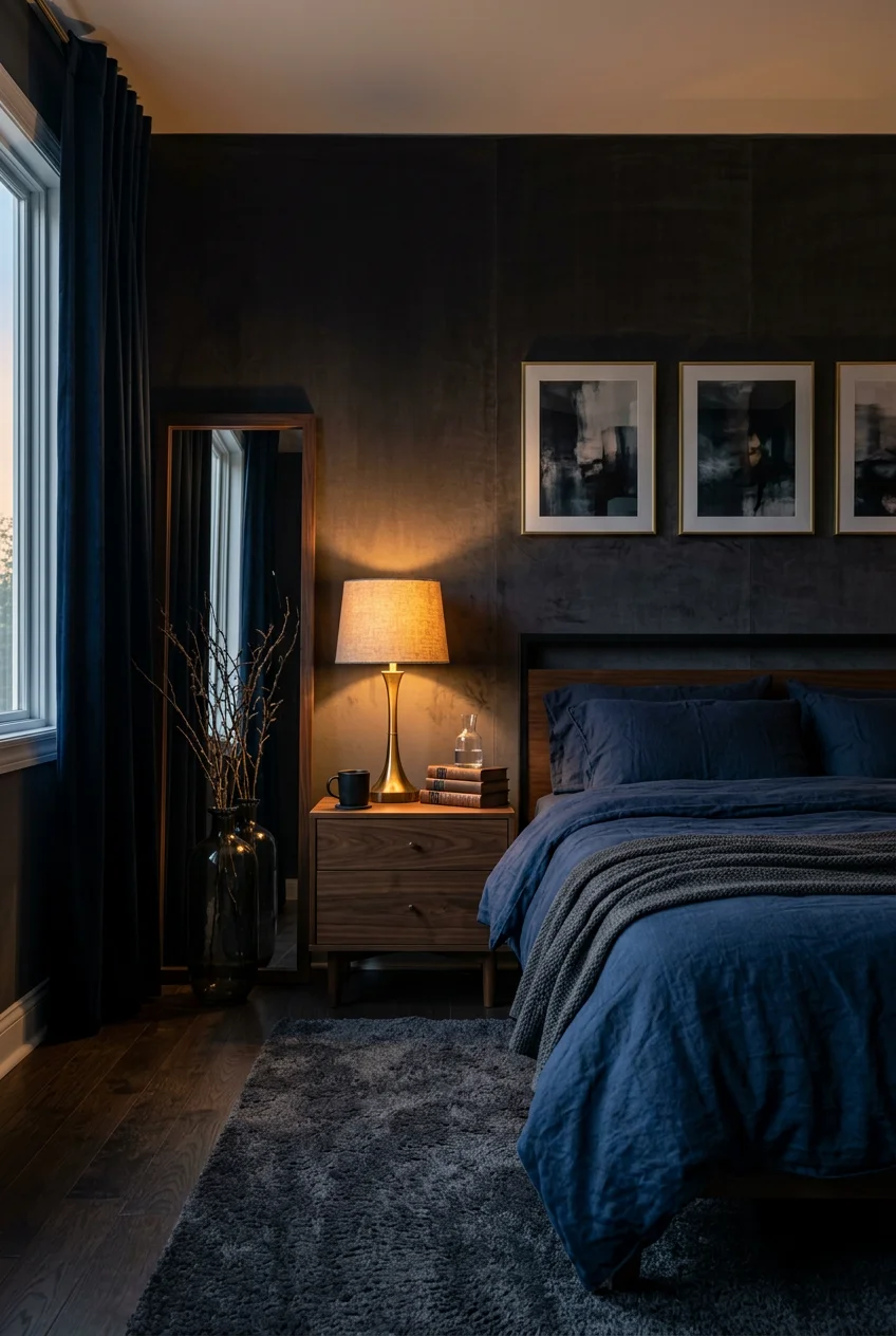 dark bedroom decor - 18 Dark Bedroom Decor You Need to See