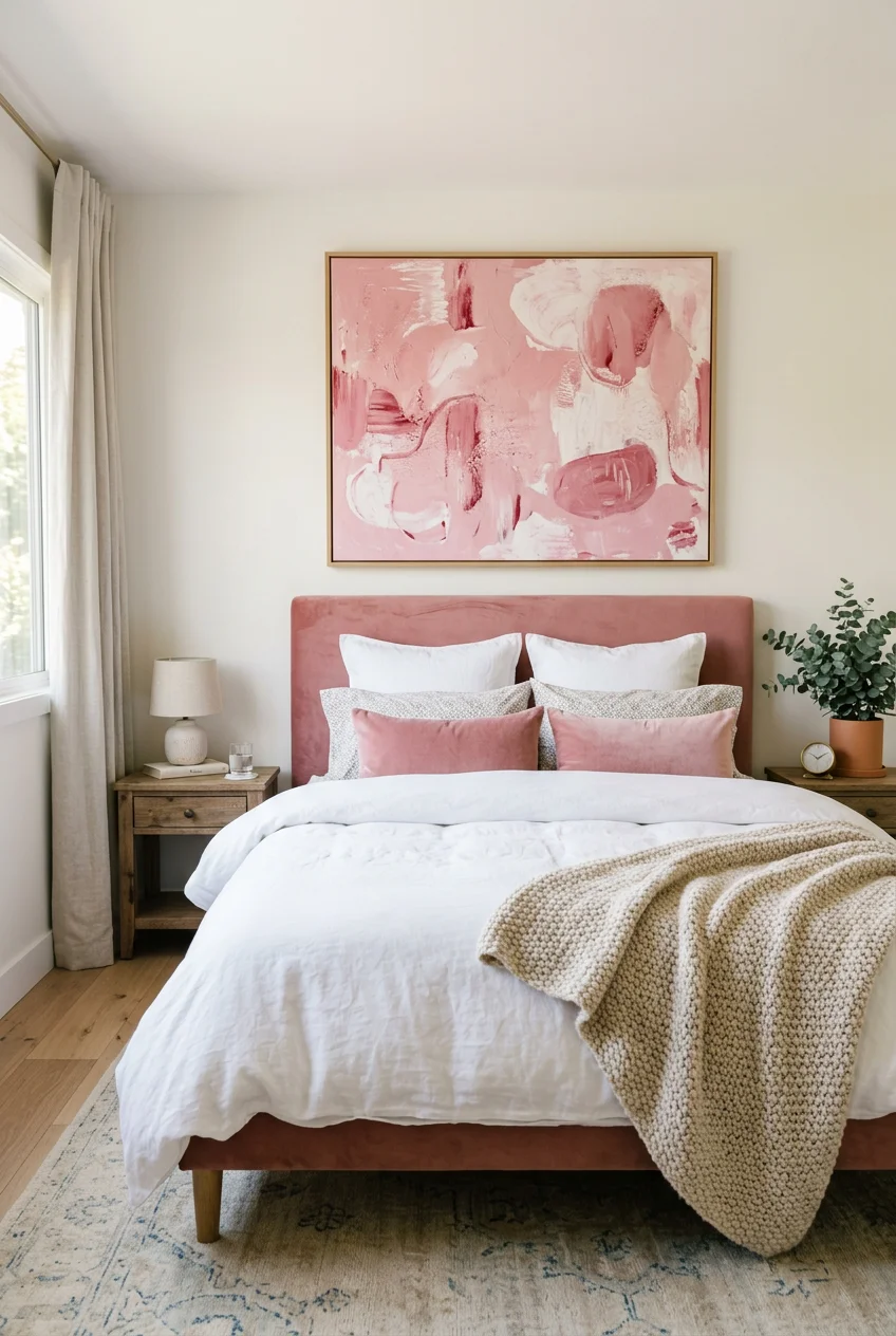 pink wall art bedroom - 17 Pink Wall Art Bedroom Worth Trying